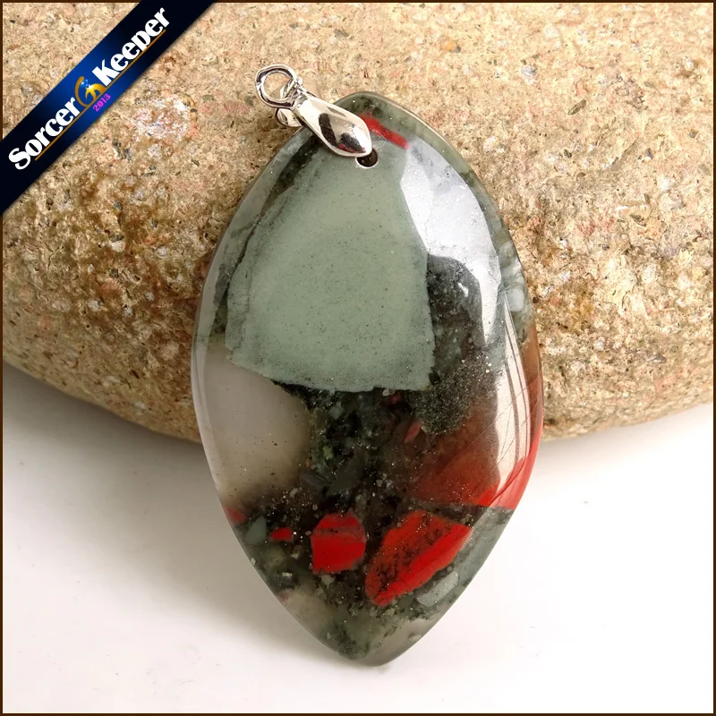 

Collares New Pendant Necklace Natural Crystal Stone Bloodstone Beads Agates Necklace & Pendants Fashion Bijoux Women YS775