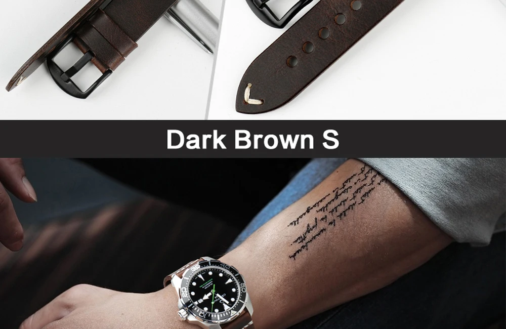 MAIKES,, новейший дизайн, 20 мм, 22 мм, 24 мм, черный ремешок из натуральной кожи, винтажные браслеты с белой стрелкой, аксессуары для наручных часов