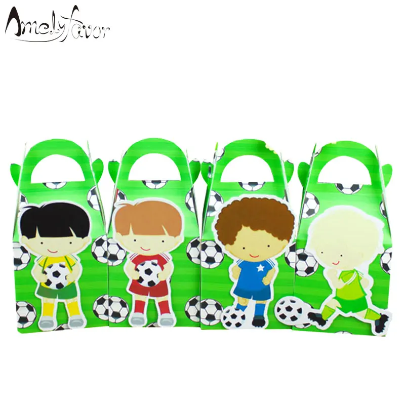 Sports Theme Football Boy Players Favor Box Candy Gift Cupcake Box Competition Sport Meeting Decoration Party Container Supplies