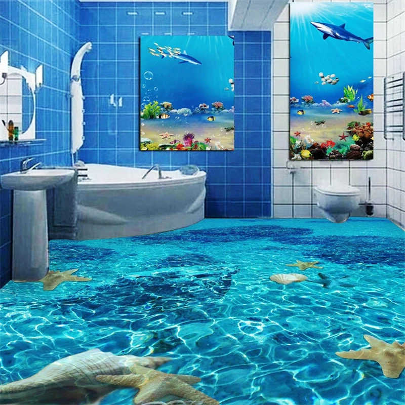 Feita sob Encomenda Papel de Parede Sala de Estar Beibehang Rio Foto Chão Paisagem da Quarto Piso 3d Mural Pvc Auto adesivo à Prova d’ Água