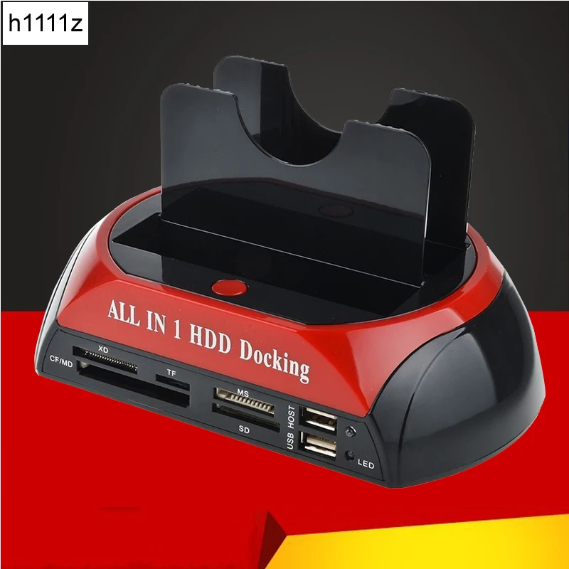 Baratos Estación de acoplamiento HDD todo en uno con ranura para lector de tarjetas múltiples para carcasa HDD estación de acoplamiento de disco duro SATA IDE de 2,5 3,5 pulgadas