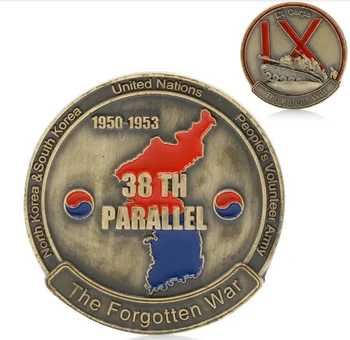 

TANK - US ARMY IX CORPS The 38TH PARALLEL KOREAN WAR 1950-1953 The Forgotten War Challenge coins Commemorative Coin 30Pcs/Lot