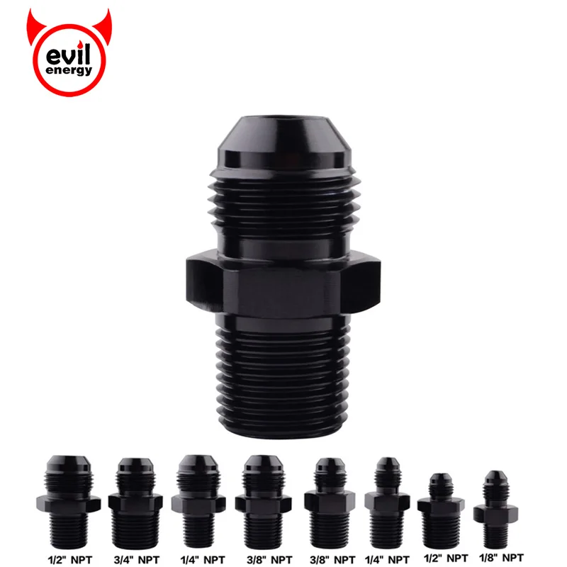 Male AN6-6 To 3//4/'/' Male NPT Flare PipeThread Straight Adapter Fuel Oil Fitting