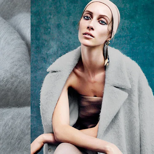 

Plush wool blends fabric-wool blend fabric,solid grey,plush fabric,woven fabric,sew ,for overcoat,vest,dress,suit,craft by yard