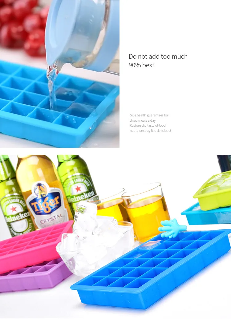 24 креативных больших кубиков льда, форма квадратной формы, силиконовый лоток для льда, фруктовый кубик для льда, кухонный бар, аксессуары для питья
