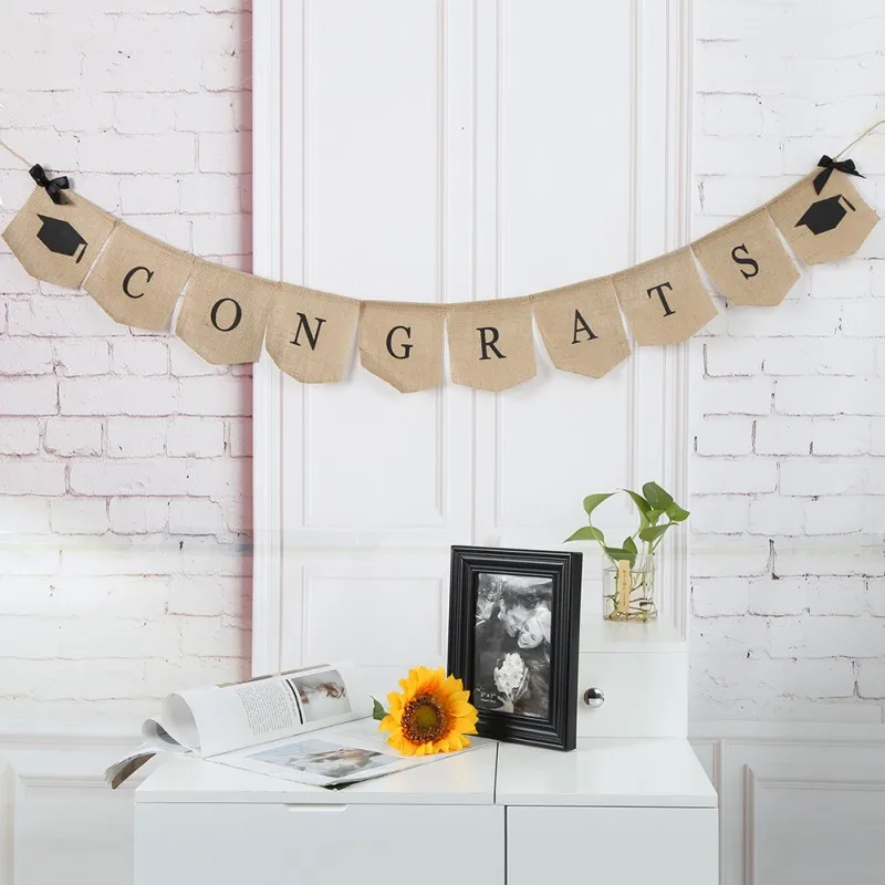 

2018 Congratulate Party Flag Graduation Congrats Banners Strings Banner Party Decor Photo Booth Props Supplies