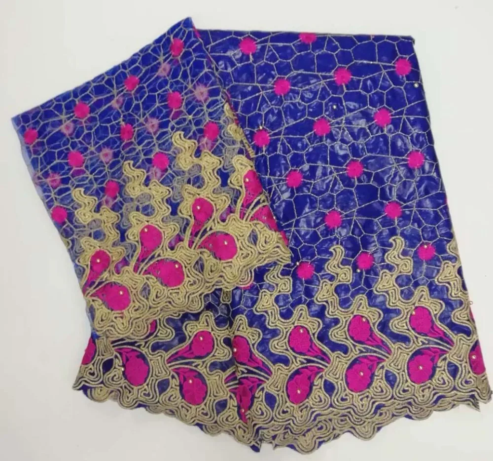 

latest African blue embroidered bazin riche fabric pure cotton Nigerian fabric bazin riche getzner with beads