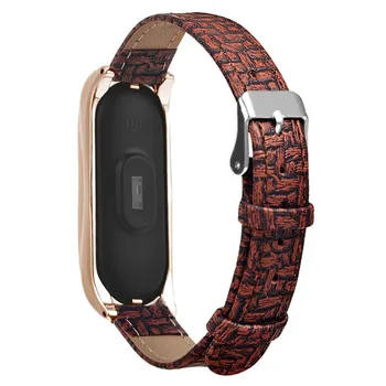 

2019 Watchbands Woven Pattern Replacement Wrist Strap Leather Wristband For Xiaomi Mi Band3 Fashion Luxury Mens Watch Belts