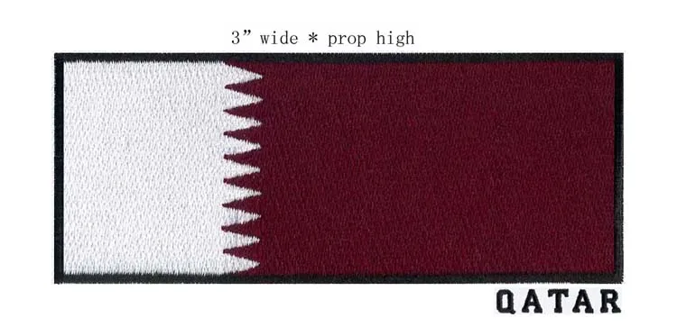 Qatar 3 wide embroidery flag patch iron alphabet lettersbaby iron on