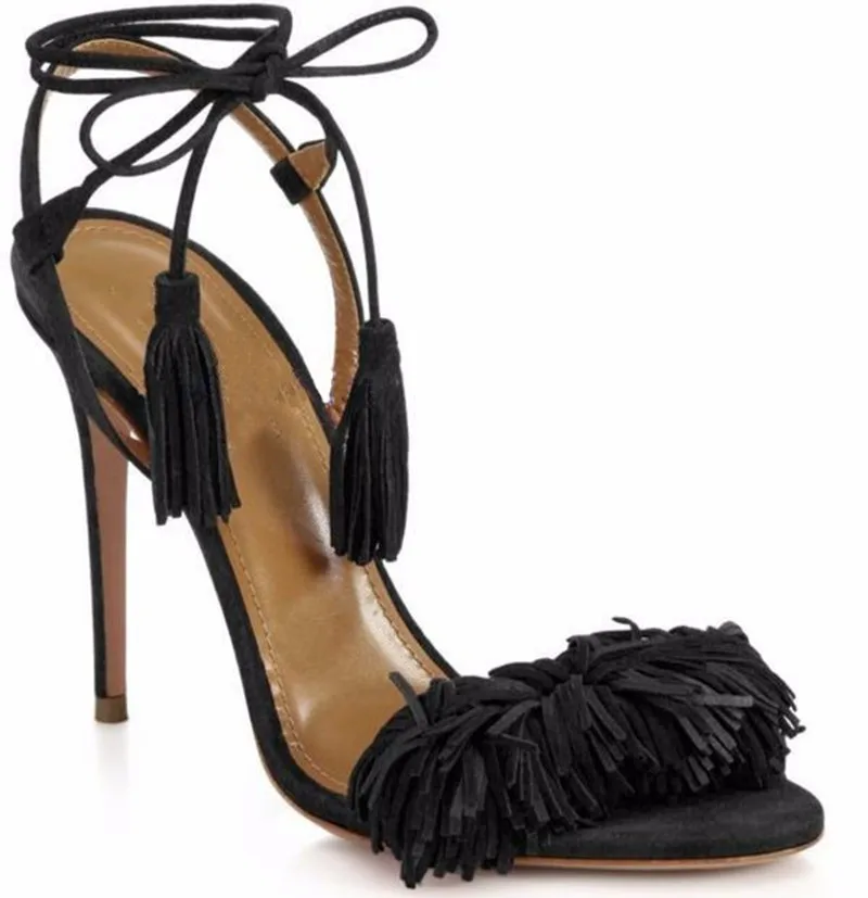 2015-sexy-Genuine-Leather-tassels-open-toe-ladies-sandals-Stilettos-high-heel-lace-up-woman-sandals (2)