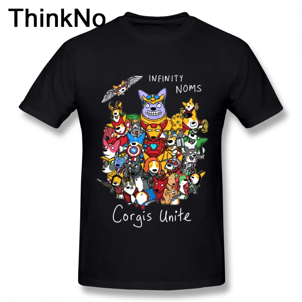 3D Print Corgis Unite Tee Shirt Male Great Round Collar T Cute dog birthday Gift t shirt New Arrival Hot sale | Мужская одежда