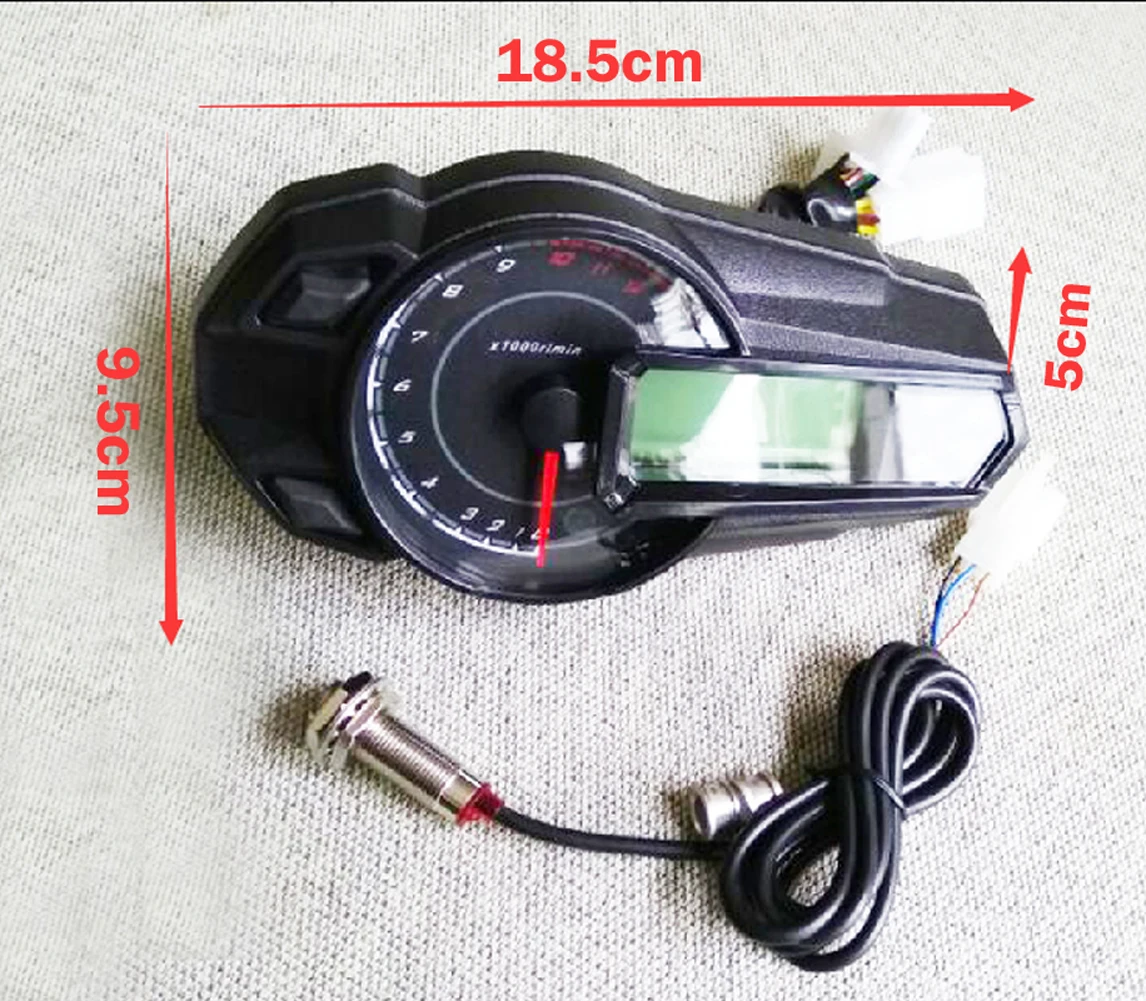 Samdo 199 км/ч Универсальный 6 Шестерни ЖК-дисплей цифровой одометр мотоциклетные спидометра, тахометра 13000 об/мин