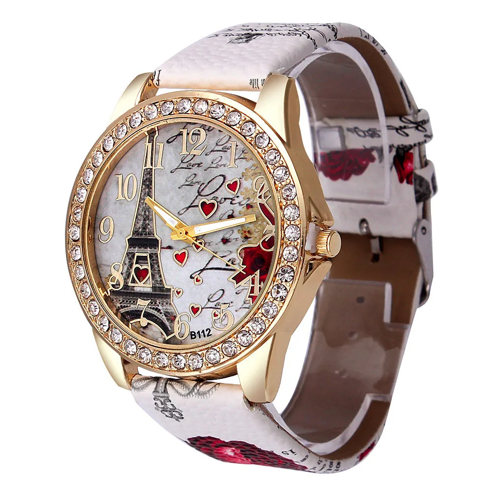 Женские кварцевые часы с изображением Эйфелевой башни|reloj reloj|reloj casualreloj girls |