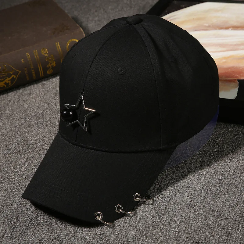 Бейсбольная кепка с металлическими кольцами, Снэпбэк Кепка для мужчин и женщин, уличная Спортивная Кепка для гольфа, Регулируемая Кепка, зимние и летние шапки из двух материалов