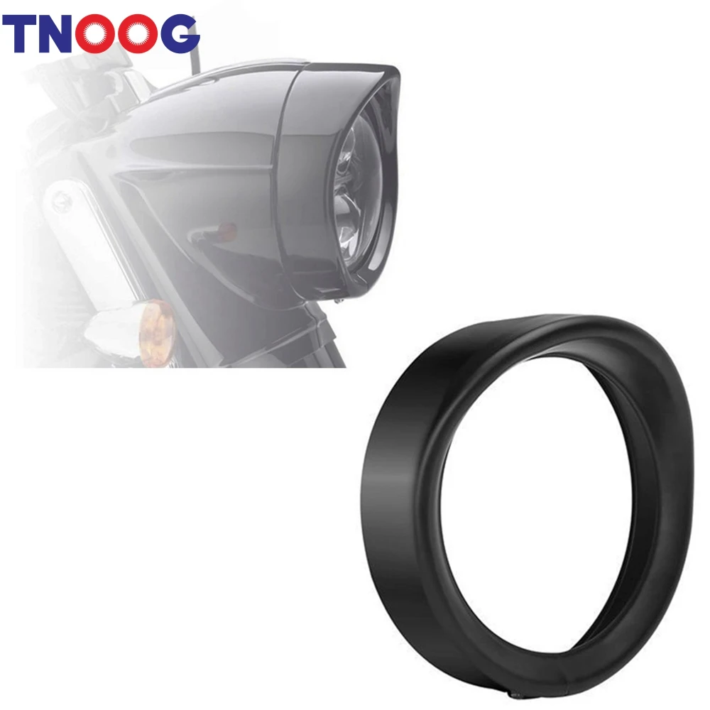 TNOOG 7inch Harley Headlight Trim Ring Visor For 94 14 FLHR Touring