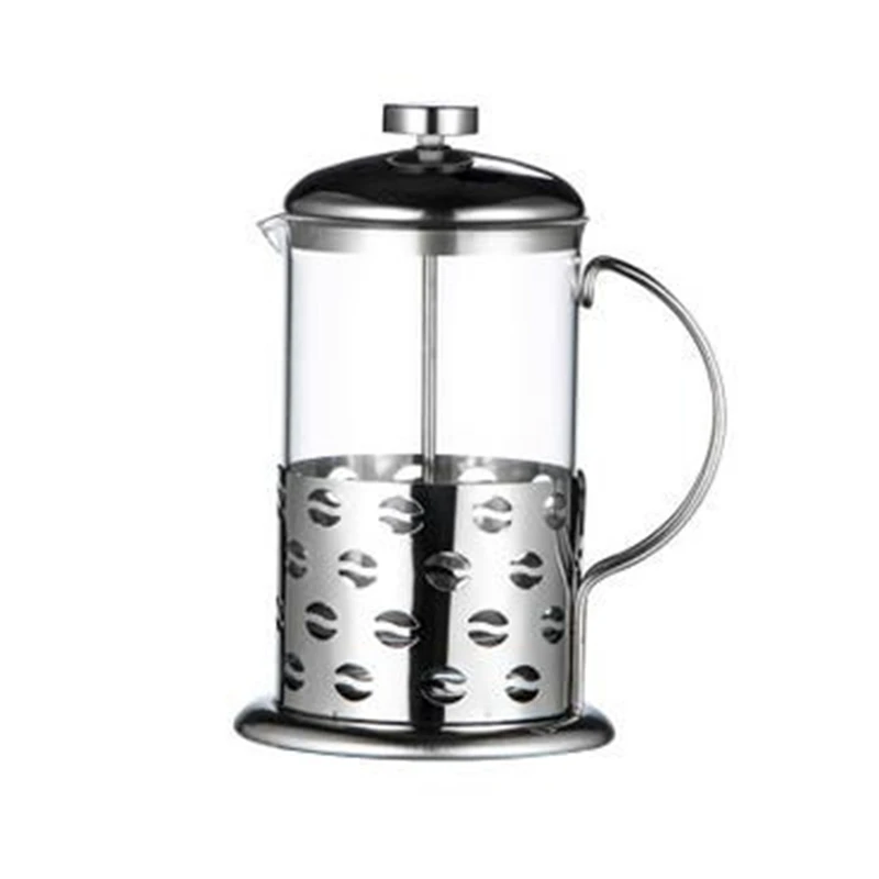 350ml 1L нержавеющая сталь давление горшок стеклянный фильтр чайник кофе ручной