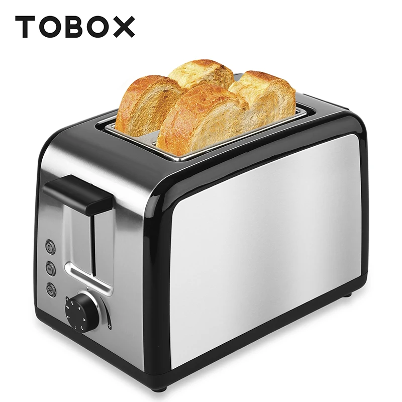 

TOBOX Automatic 2 Slice Toaster Household Sandwich Maker Warming Rack Removable Tray Bread Toasters For Breakfast Toaster O