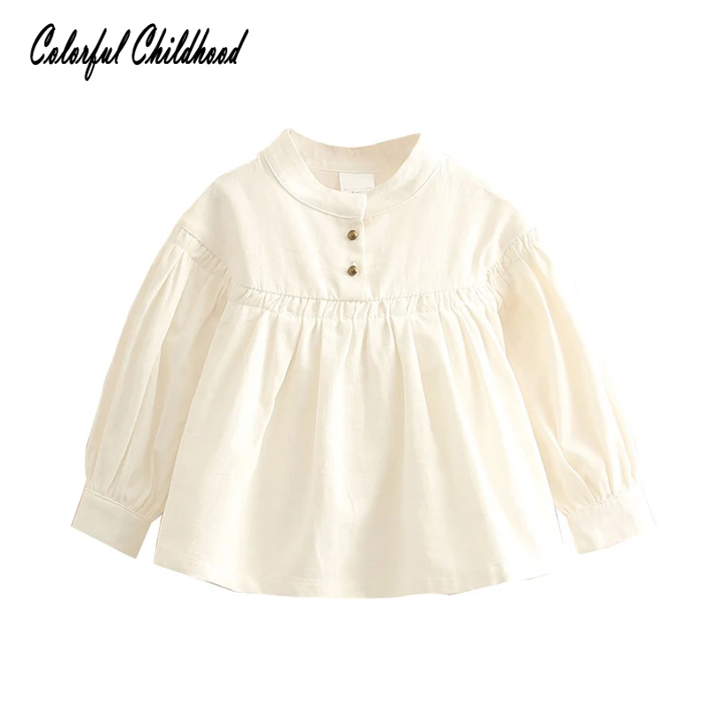

White school girls blouse for toddler baby tops children cotton long sleeve shirt Spring autumn kids outwear