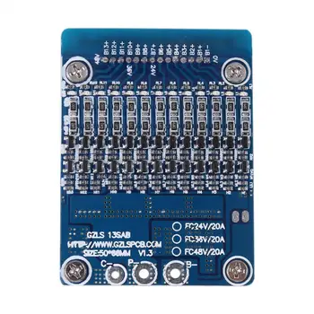 

13S 48V 20A Li-ion Cell 18650 Battery Protection BMS PCB Board With Balance Function