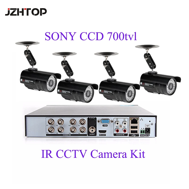 CCD 700tvl analog ir night vision cctv surveillance camera kit