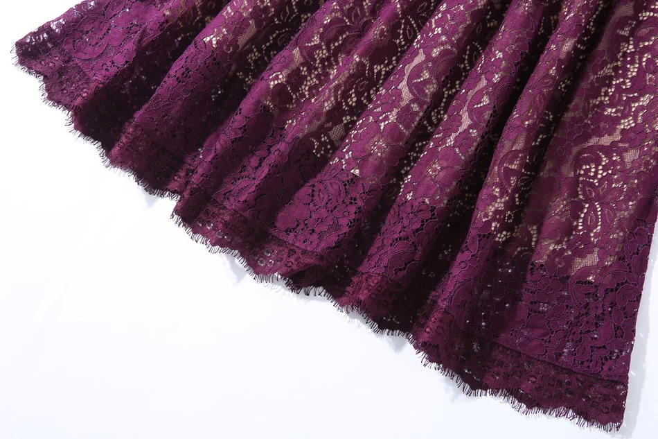 H Han queen, Новое поступление, весеннее фиолетовое кружевное платье, модное, европейский стиль, элегантные, обтягивающие, вечерние, женские, повседневные платья