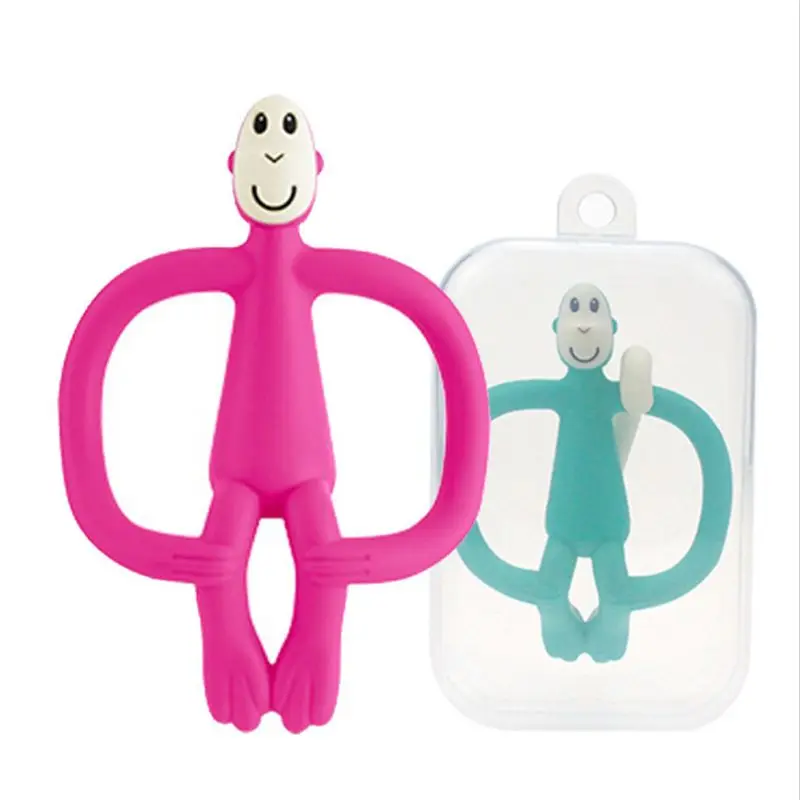 

Soft Silicone baby teether Cartoon Monkey Teeth Pain Relief Tool Kids Teether Toy