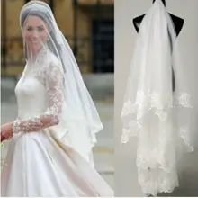 Высокое качество,, свадебная фата, свадебные аксессуары, кружевная Фата для невесты, белая/слоновая кость