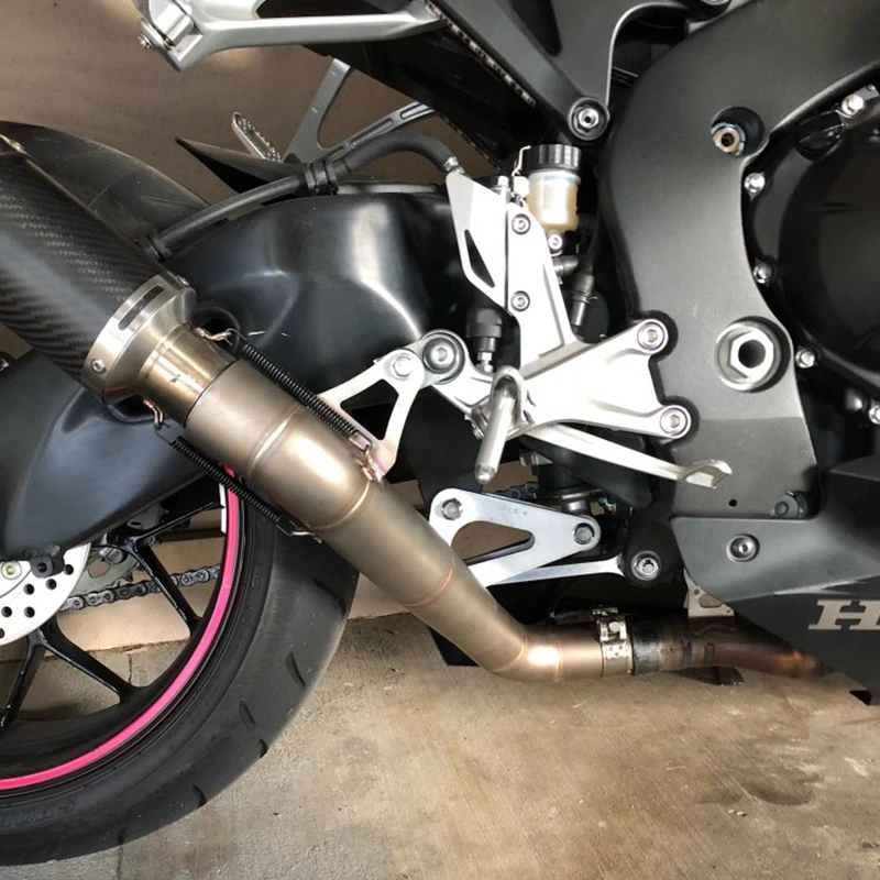Motorcycle 61mm Exhaust Muffler Middle Link Pipe Connection for HONDA CBR1000RR 2008-2016 Slip-On Stainless Steel Titanium Alloy (9)
