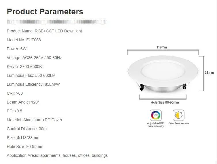 Mi светильник RGB+ CCT потолочный светильник AC86-265V 6 Вт, 12 Вт, 15 Вт, Водонепроницаемый с Wi-Fi и дистанционным управлением Управление светодиодный Панель светильник с светодиодный драйвер