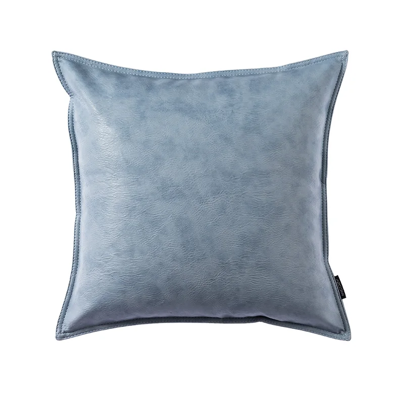 Домашний Декоративный мягкий чехол для подушки из искусственной кожи с застежкой-молнией, 30,45, 50 см - Цвет: Синий