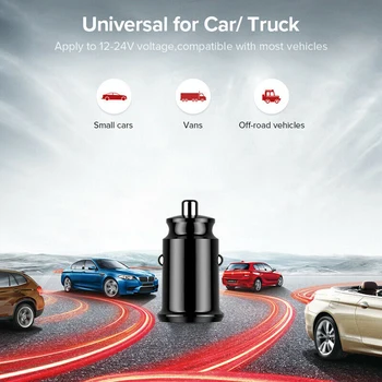

Dual USB Car Phone Charger Adapter Universal Mini USB Car Charger for Mobile Phone Tablet GPS 3.1A Fast Charger Car-Charger
