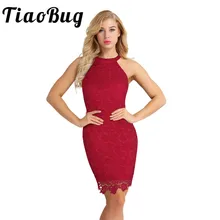 Женские кружевные коктейльные платья без рукавов с бретельками на шее, элегантные вечерние платья, платье для выпускного вечера