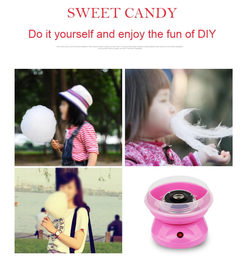 JIQI Мини Портативный электрический DIY Сладкий cotton candy maker Candy вышивка крестом нить закрученный сахар машина дети подарок для мальчиков и