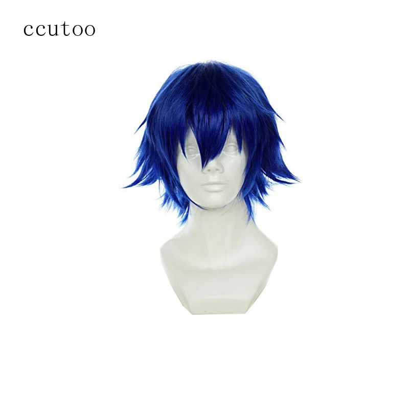 

ccutoo Tokyo Ghoul Kirishima Ayato 12" Blue Short Fluffy Layered Synthetic Men's Hair Cosplay Costume Wigs Heat Resistance Fiber