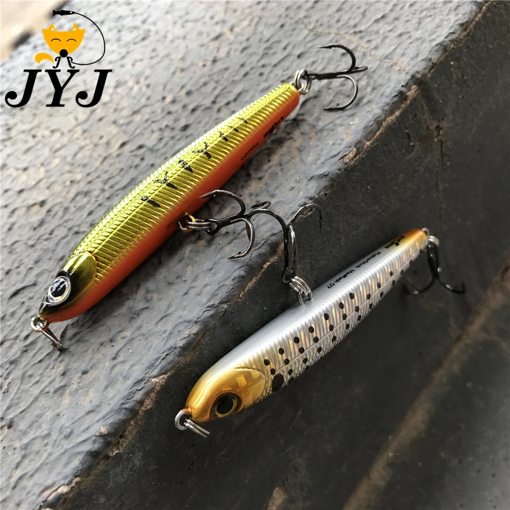 

1pc 70mm 7g pencil flutter stick bait woobber fishing tackle hard pencil lure VMC hooks ,jerkbait sinking minnow Fishing lure