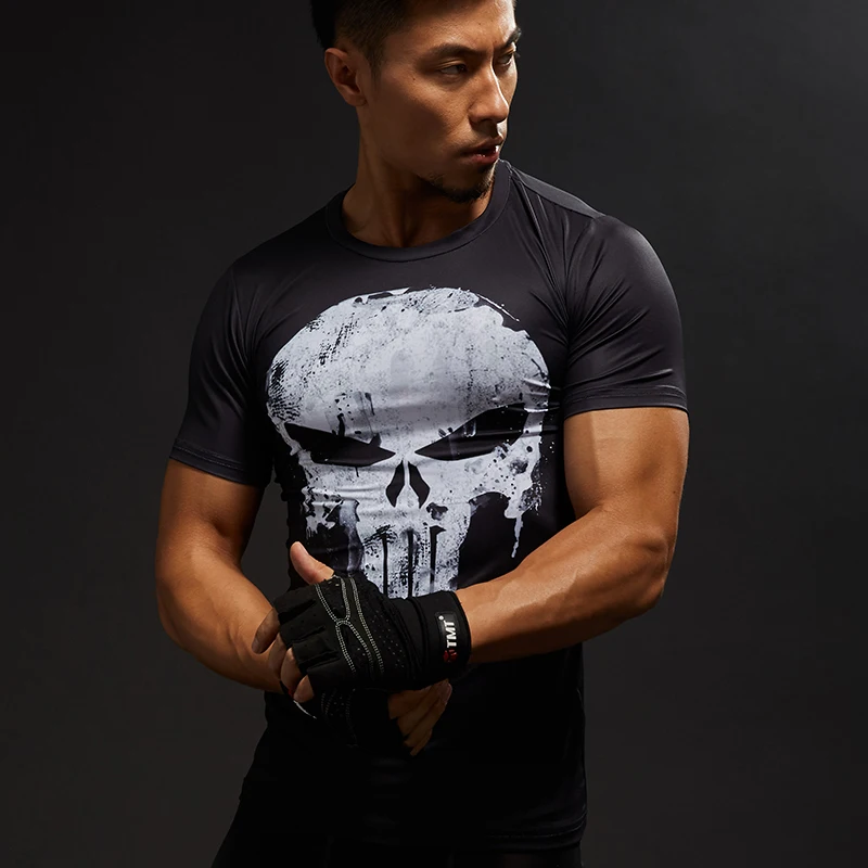 Compression-Shirts-Männer-3D-Gedruckt-T-shirts-Kurzarm-Cosplay-Fitness-Bodybuilding-Männlichen-Crossfit-Tops-Punk-Schädel