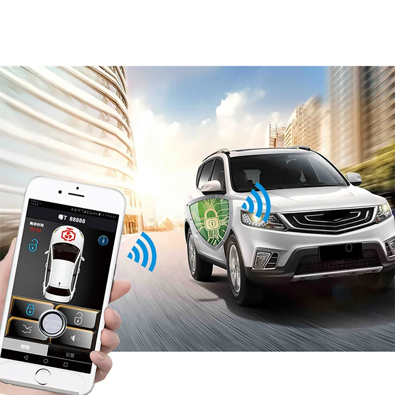 Смартфон, Автомобильная сигнализация, совместимая с телефоном, автомобильный двигатель, система запуска, система дистанционного управления, умный ключ, PKE, автомобиль