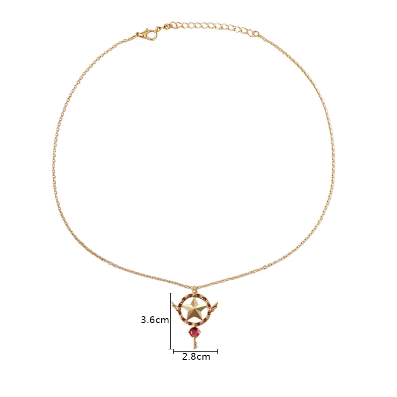 Ожерелье с подвеской в виде аниме карты|card captor sakura wand|necklace necklacenecklace crystal pendant |
