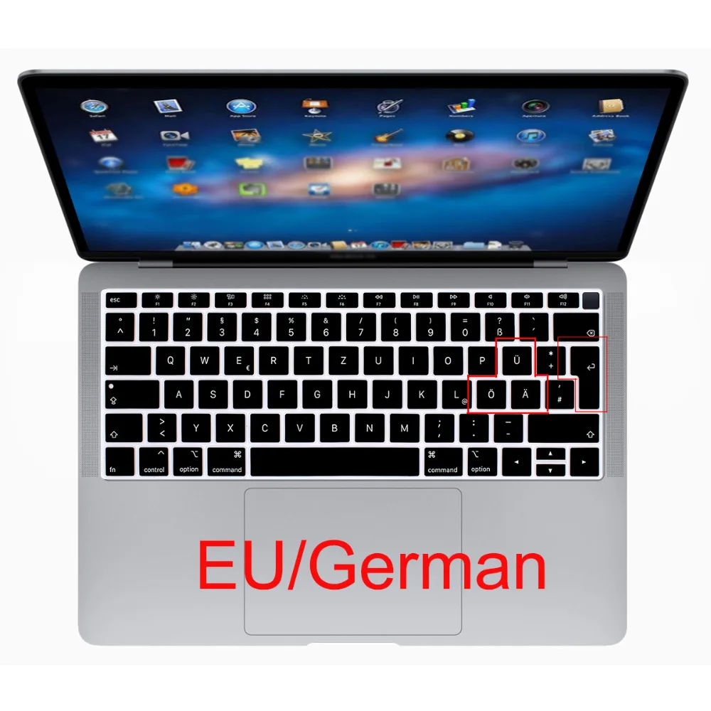 Redlai силиконовый мягкий чехол для клавиатуры Macbook Air 13 Модель A1932 retina& Touch ID EU Verstion испанский итальянский