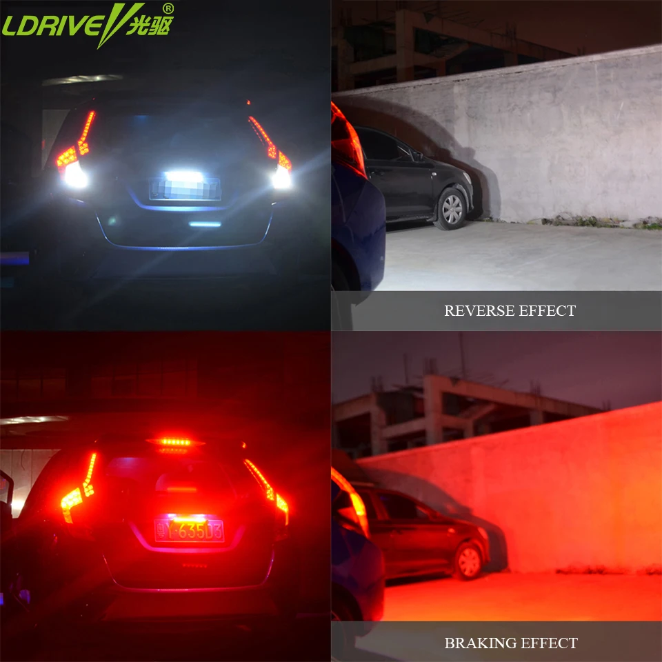 

LDRIVE Universal DC 12V 10W White and Red Car SMD 5630 LED License Plate Light Also Use as Reverse Light and Braking Light