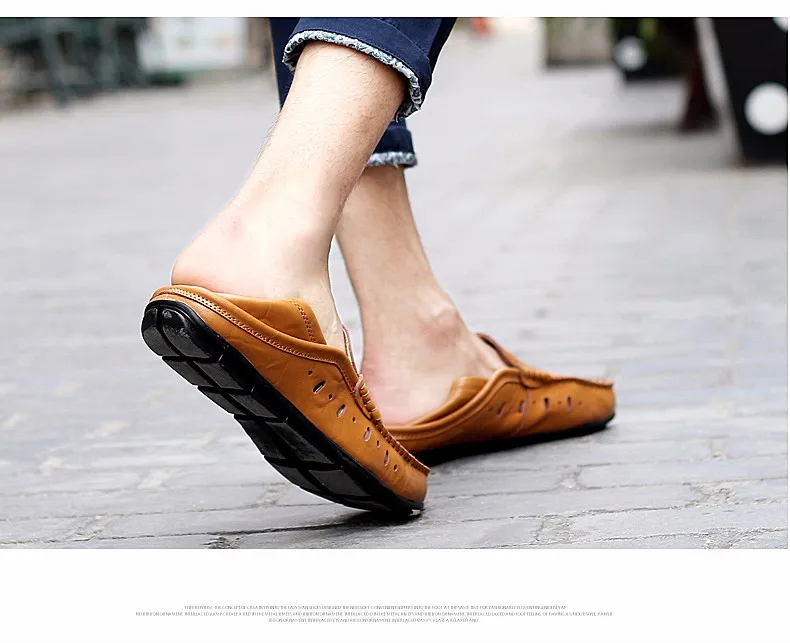 ZDRD/Новое поступление, летняя мужская обувь на плоской подошве, Мужская обувь для вождения из яловичного спилка наивысшего качества, дышащая мужская обувь для отдыха с круглым носком без шнуровки