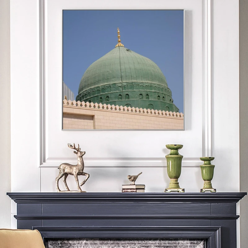 

Modern Building Posters and Prints Wall Art Islamic Muslim Mosque Canvas Painting for Living Room Wall Home Decoration Frameless