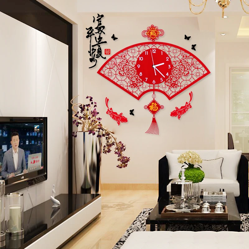 The Chinese Star font b watch b font clock clock room creative household quartz clock personality