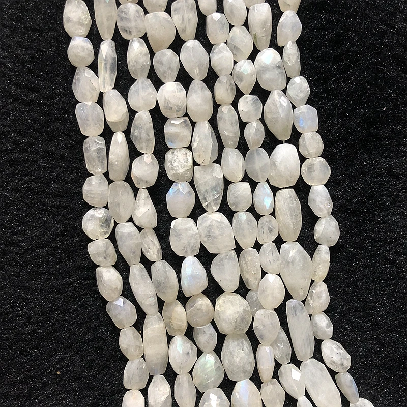 

Genuine Blue Flash Moonstone Faceted Nugget Gem Beads 8-12mm Small Nugget Cutting Gem Stone Beads,1 of 15"strand