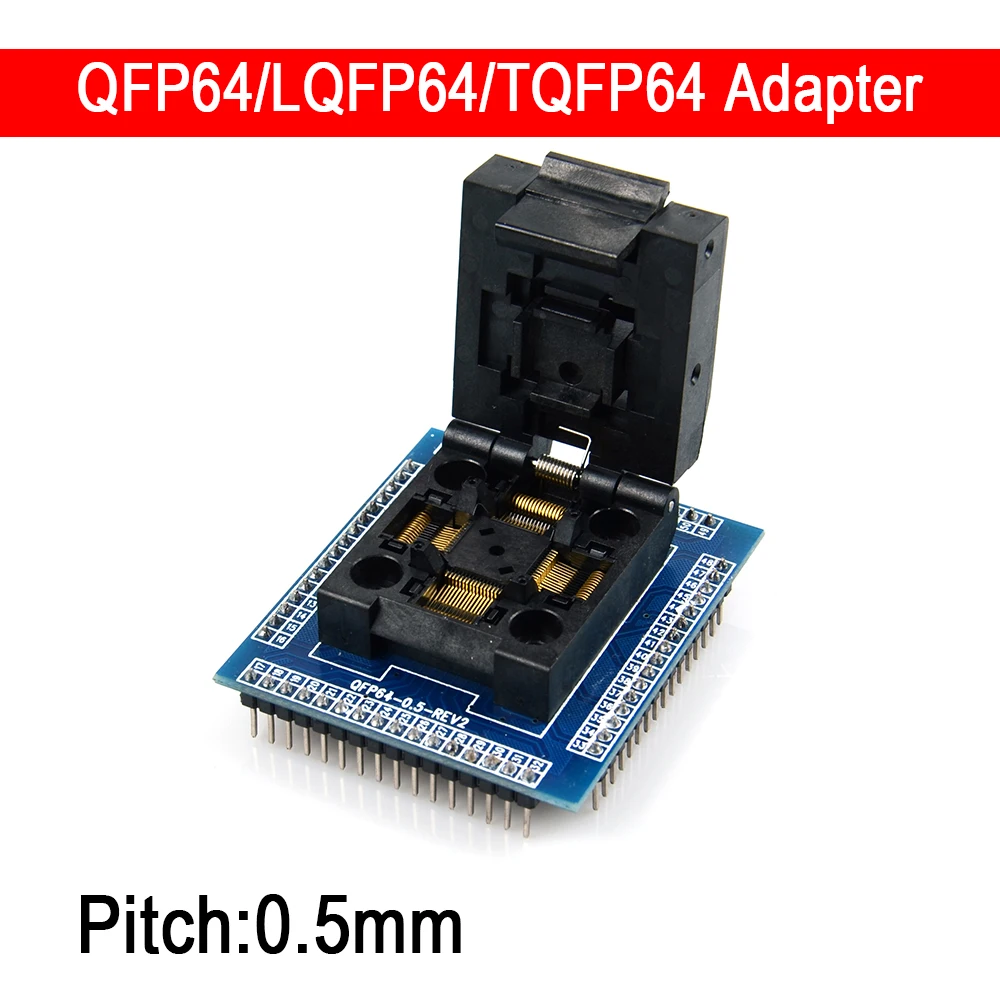 

free shipping QFP64 TQFP64 LQFP64 socket adapter IC test socket 0.5m programmer QFP64 socket Best Quality