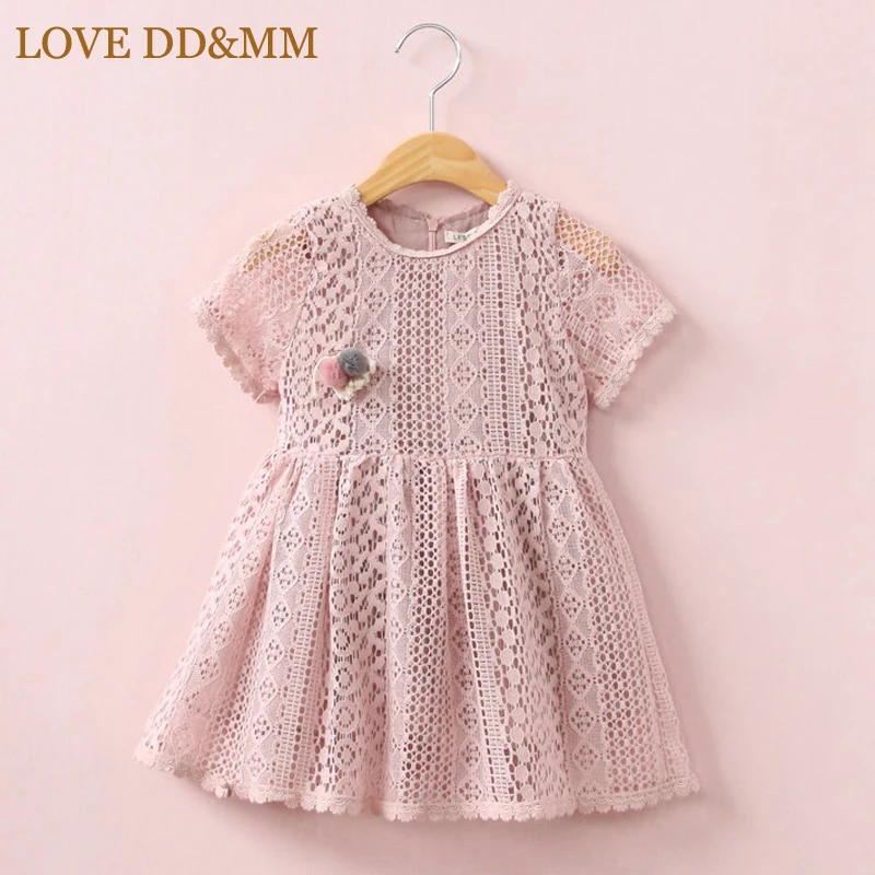Платье с коротким рукавом LOVE DD & MM модное кружевное платье для девочек на весну