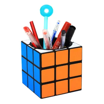 

3X3 Magic Speed Cube Pen Holder Saving Box Puzzle Desktop Office Decoration Creative Gifts Brush Holder Pencil Vase Cube