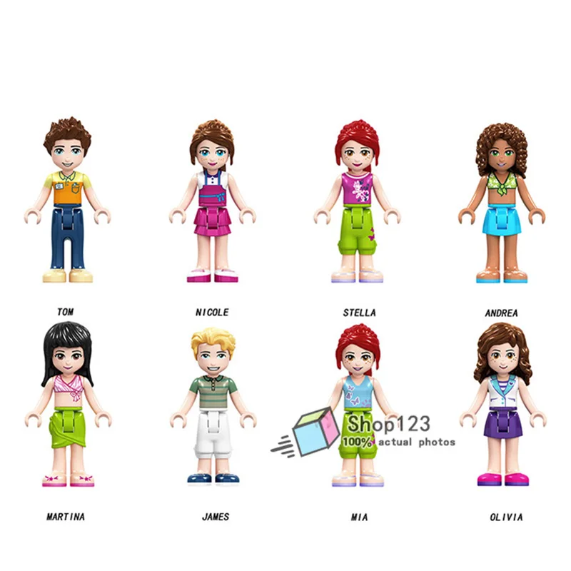 

Girls Party Legoings Friends Nicole Stella Tom James Andra Model Building Blocks Legoing Playmobil Princess Toys for Children
