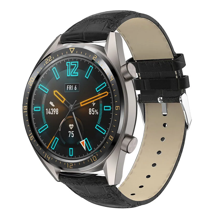 Кожаный ремешок для HUAWEI WATCH GT Смарт-часы с узором «крокодиловая кожа» Замена браслета ремешок ремень для Huami Amazfit 2/2 S