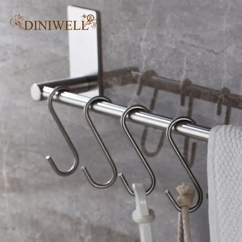 

1pc Stainless Steel Double S Hook Bathroom Kitchen Tools For Towel Hanger Bars Heavy Duty Utility Storage Home Organizer